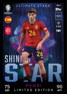 Pedri Spain Topps Match Attax EURO 2024 Shining Star Limited Edition #SSLE3